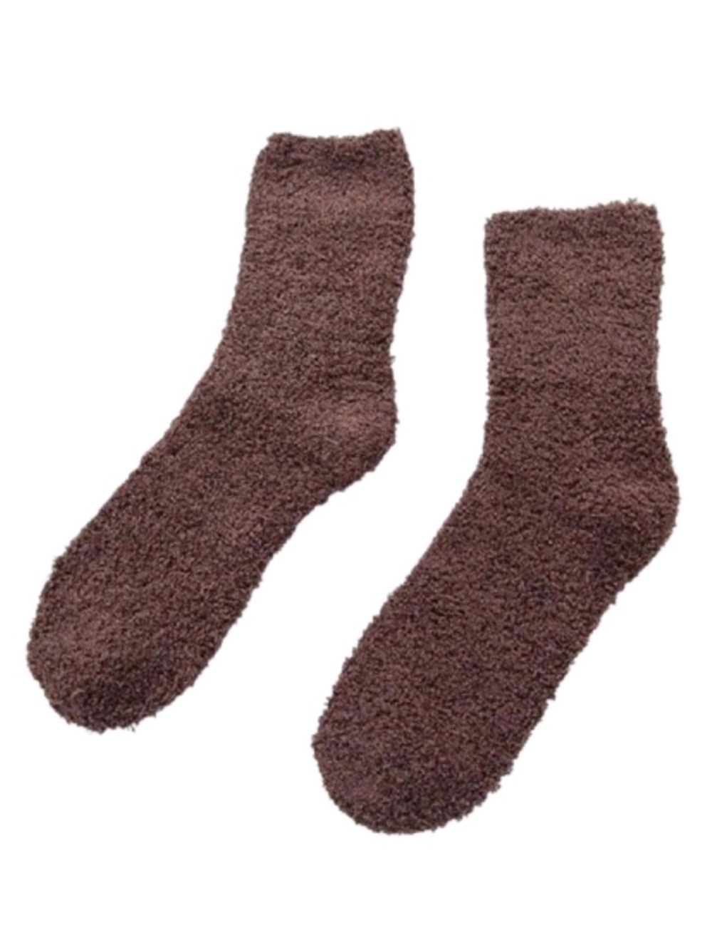Fuzzy Brown Crew Socks